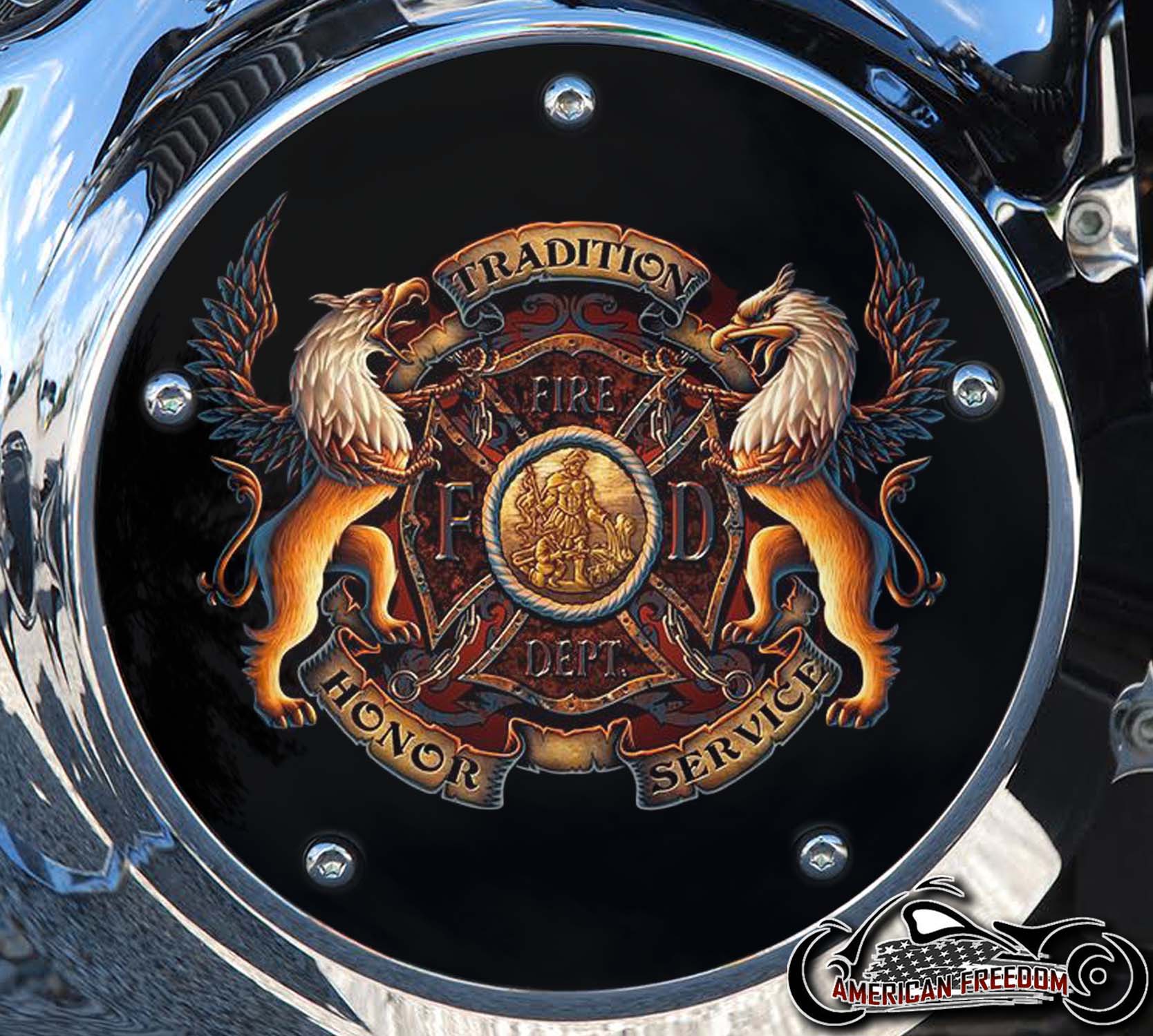 Custom Derby Cover - Firefighter Gryphons